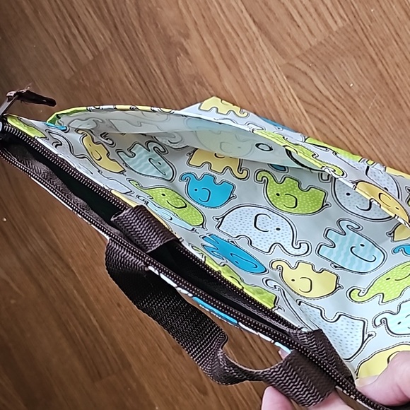 Thirty-One Insulated Lunch Bag Tote Cheeky Elephant Monogrammed "O" - Picture 8 of 11